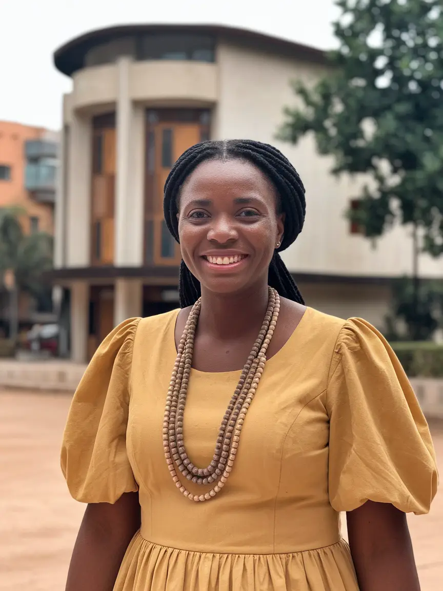Femme sénégalaise devant une maison à Dakar – Investissement immobilier au Sénégal