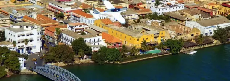 Vue aérienne de saint louis du Sénégal
