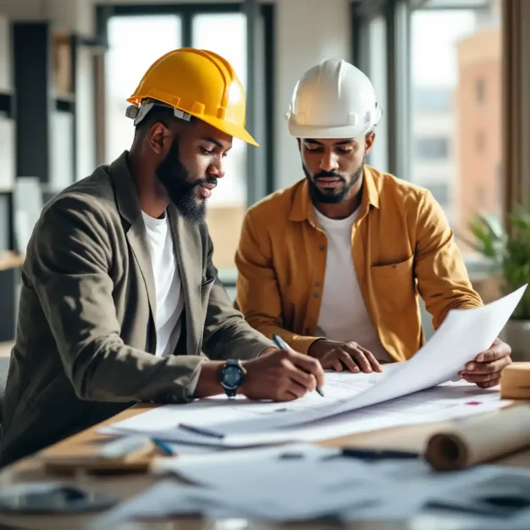Promoteurs immobiliers à dakar devant un plan de condtruction