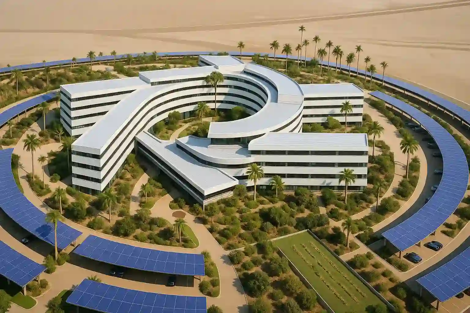 Diamniadio, maison des nations unies vue du ciel