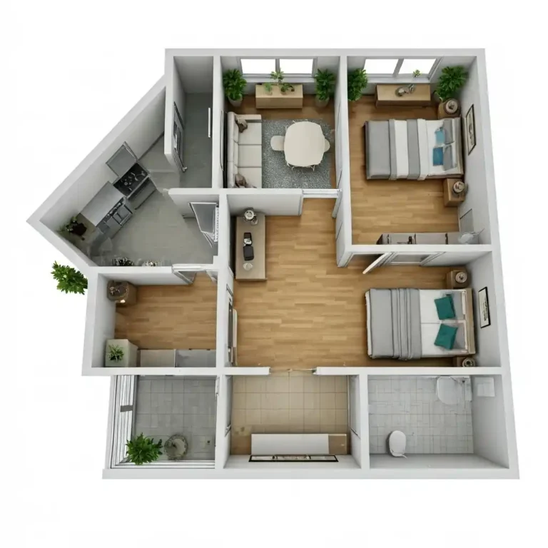 Calculateur de rentabilité locative 1 plan d'architecte d'un appartement