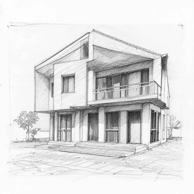 plan d'architecte au crayon à papier