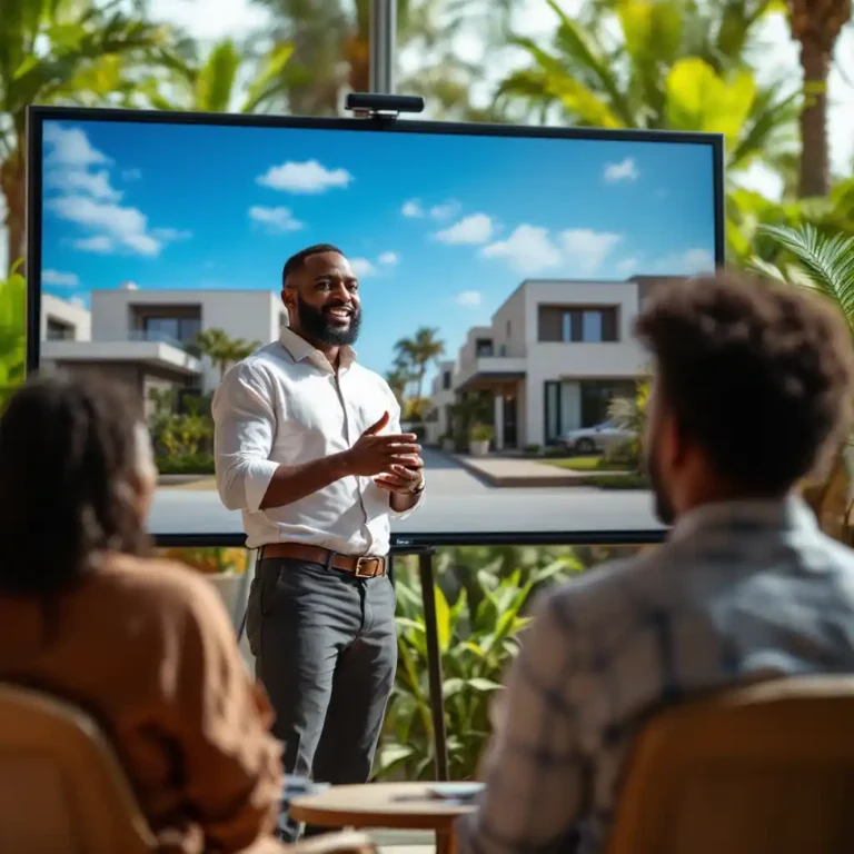 présentation sur ecran d'un programme immobilier à Dakar