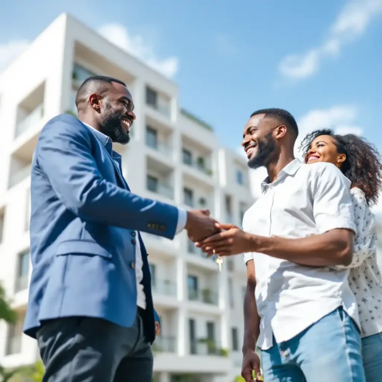 remise des clefs à un jeune couple par un promoteur immobilier à Dakar