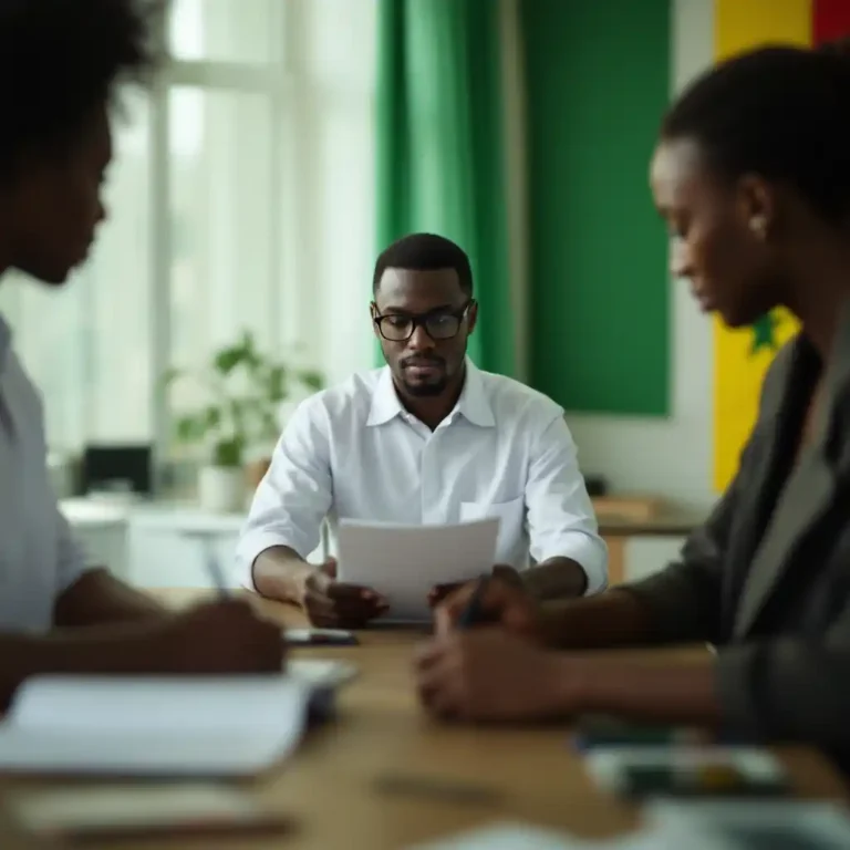 Un Homme dans un bureau consultant son bail