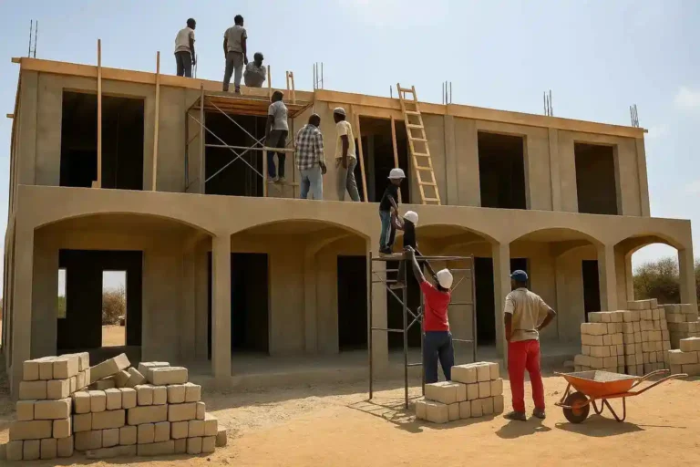 chantier de construction à Thiès