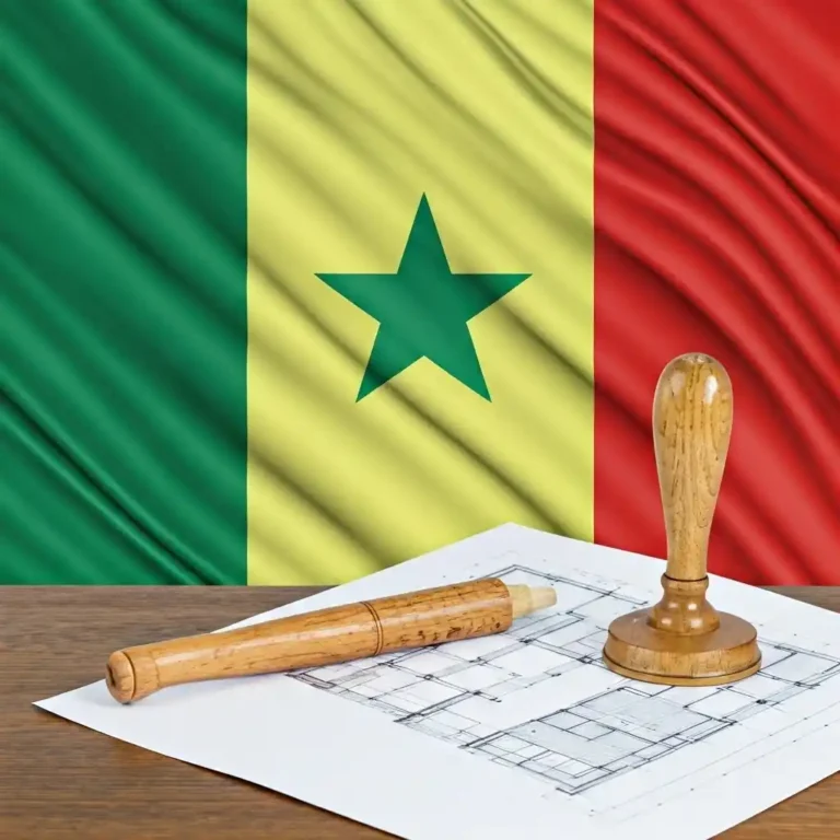 autorisation de construire au senegal avec un plan set le drapeau sénégalais