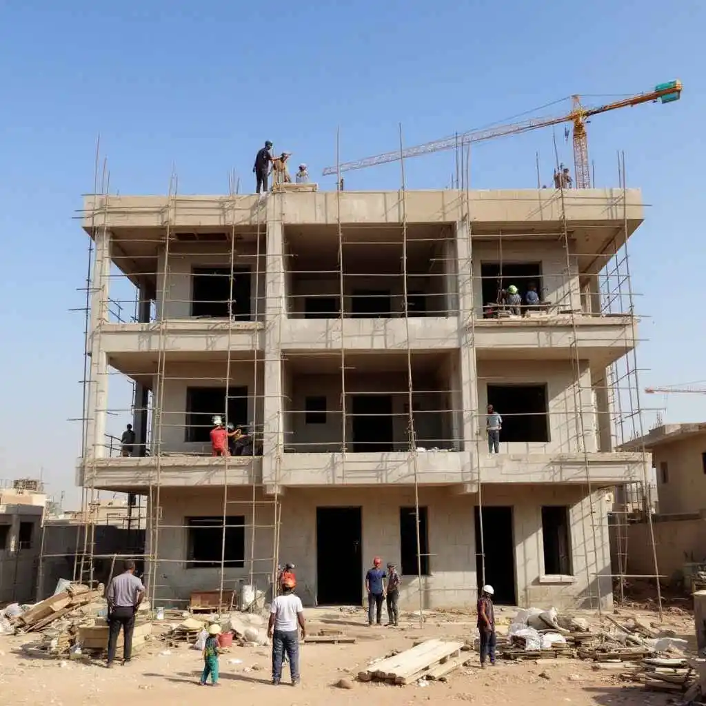 chantier de construction à Thiès
