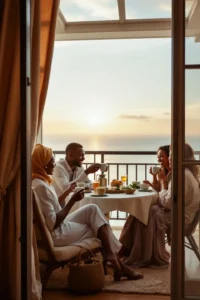 famille sénégalaise sur la terrasse de leur appartement à dakar