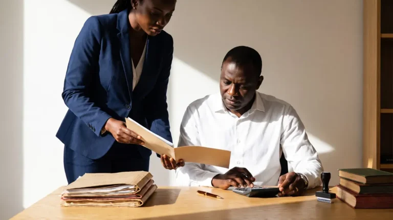 Notaire à Dakar détaillant les frais d'achat d'un appartement : droits d'enregistrement et titre foncier